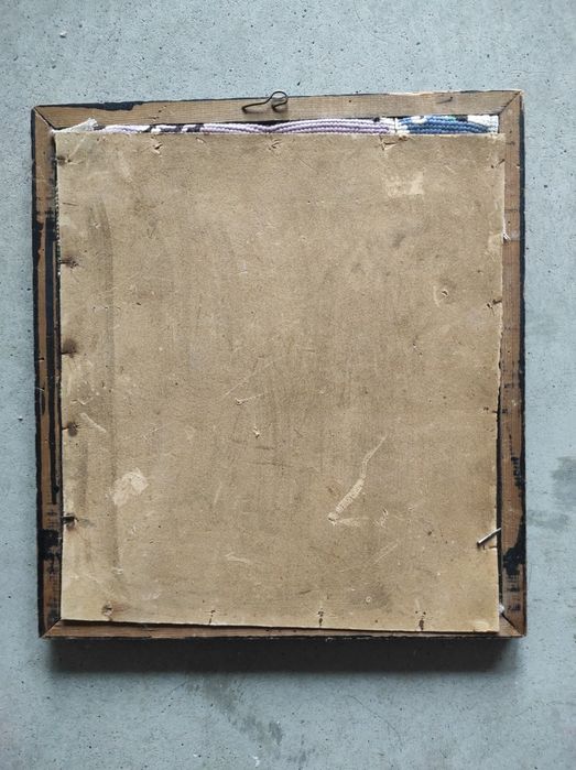 Stary obrazek Ptaszki Ptaki. Ręczny haft