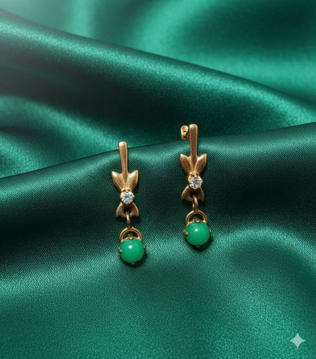 Золотые серьги цитрин 583 проба,585 проба,топаз,бирюза