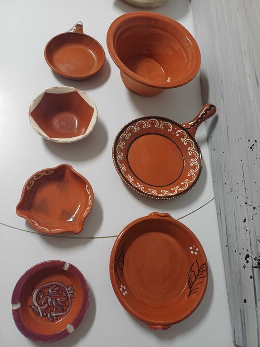Conjunto de louça de barro tradicional Português 7 unidades