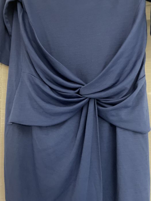 Vestido azul em algodão laço