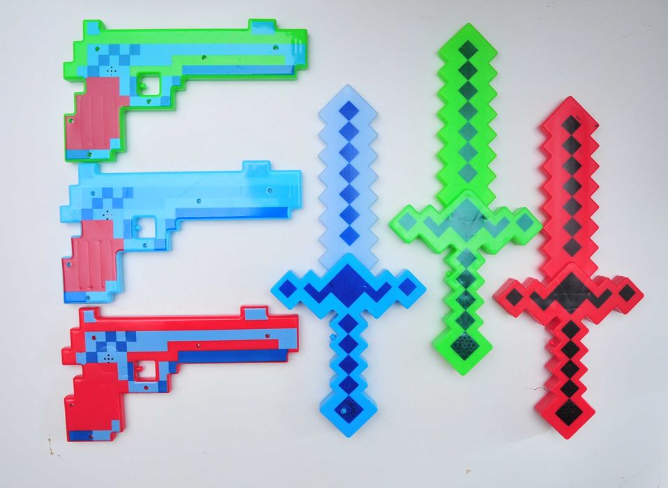 Оружие Minecraft меч Майнкрафт пистолет топор свет звук алмазный меч