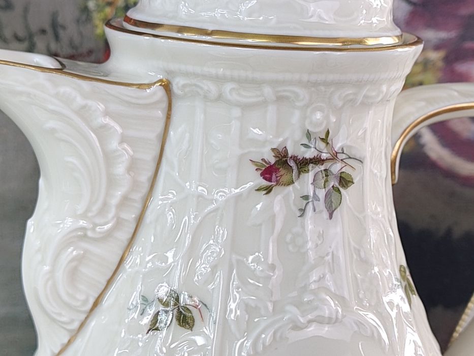 ROSENTHAL SANSSOUCI Moosrose ecru- Serwis kawowy dla 6 osób.