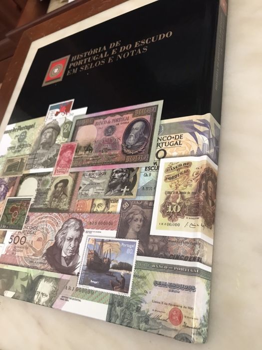 História de Portugal e do escudo em selos e notas