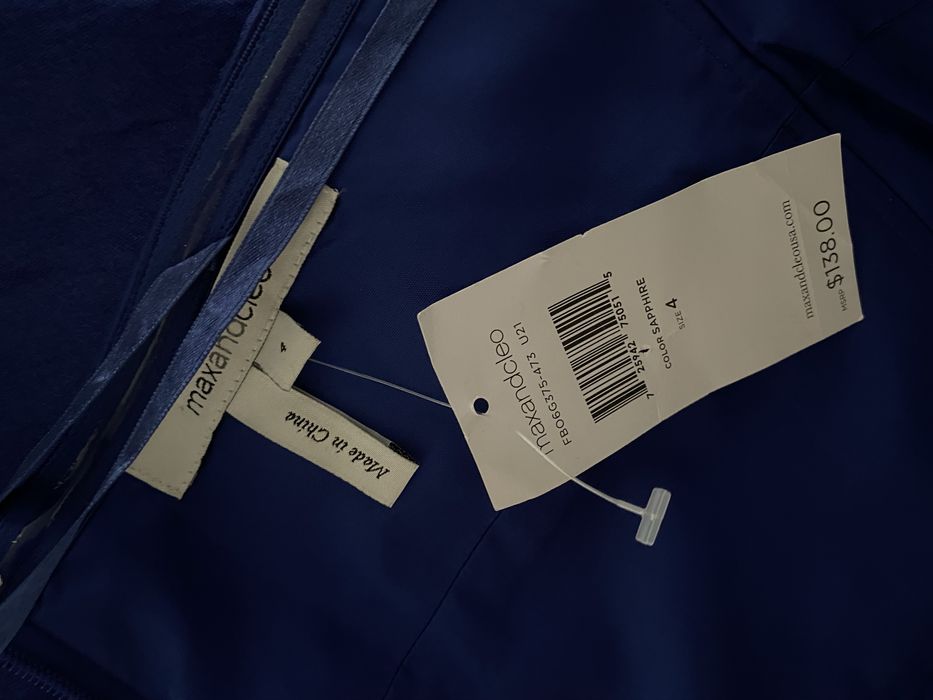 Szafirowa sukienka wieczorowa imprezowa koktajlowa nowa premium