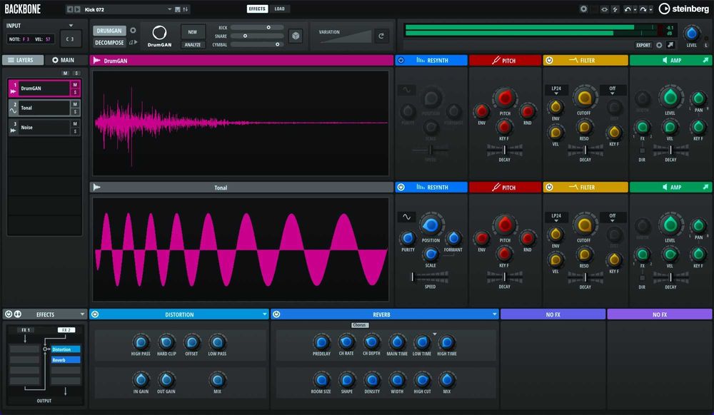 Steinberg Backbone drum synth VI - plugin wtyczka AAX AU VST3