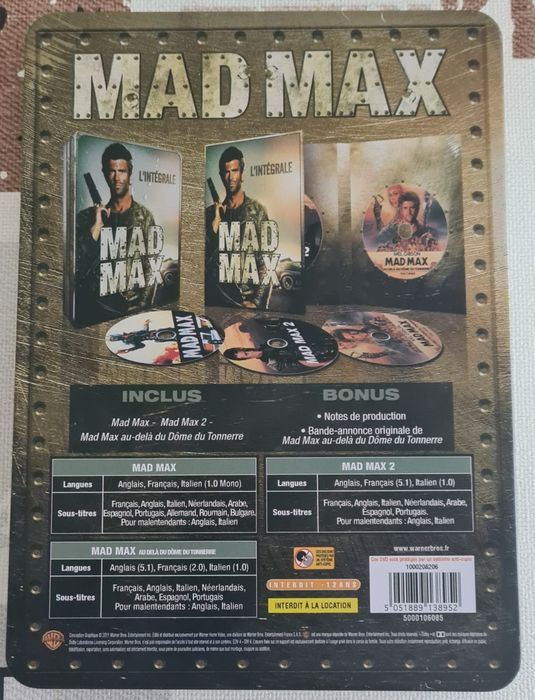 Trilogia Mad Max DVD Steelbook e Coffret