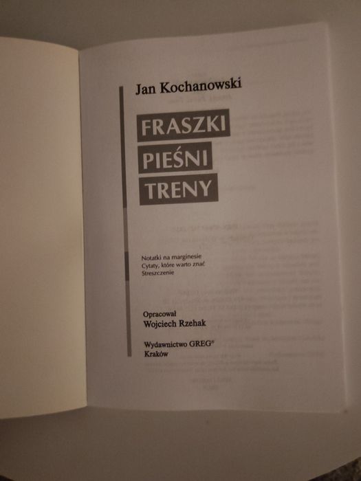 Fraszki pieśni i treny