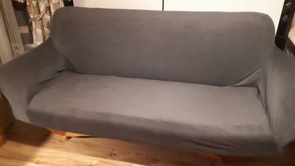 Pokrowiec SZARY na sofę 2 osłony, 145-185cm.