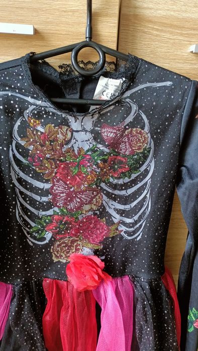 Strój kostium przebranie sukienka na Halloween kościotrup szkielet