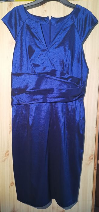 Suknia Sukienka granatowa niebieska XL sylwester wesele bal chaber