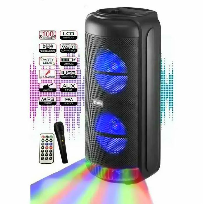 Музыкальная напольная колонка RX 20Вт с LED-подсветкой, FM-радио.
