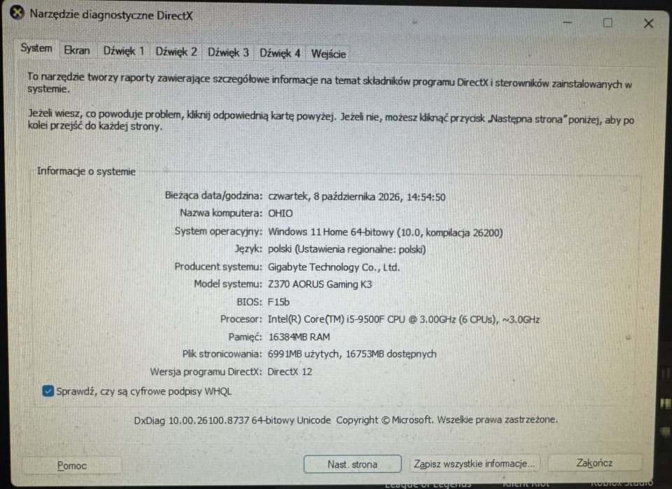 Komputer i5-9500F Gigabyte GTX 1660 WINDFORCE 3X GAMING OC 6GB HyperX FURY Black 16GB SSD 250GB + HDD 1TB
