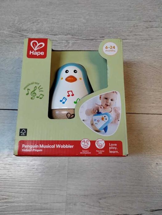 Zabawka Kiwająca Dziwiękowa Hape Pingwin dla dzieci 6-24 m+
