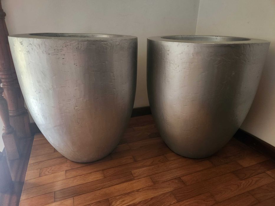 Vasos acrílicos prateados