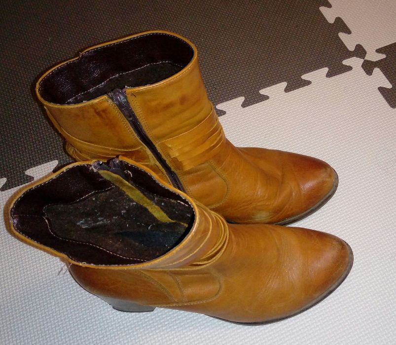 Kozaki skórzane damskie 39-40