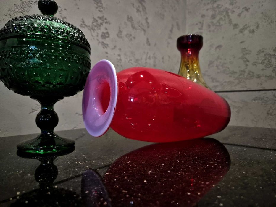 Wazon buraczek  Horbowy wysoki  szkło kolorowe