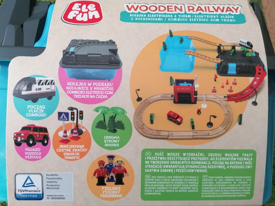 Kolejka elektryczna drewniane elementy