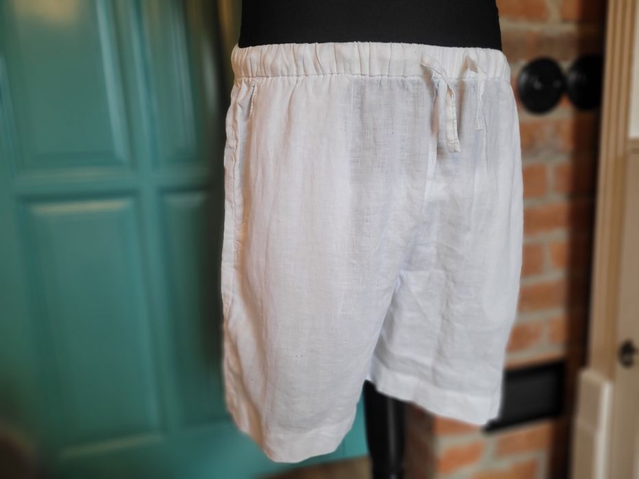 Spodenki lniane krótkie nowe 100proc len