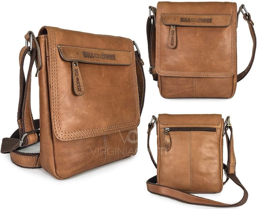 Hillburry шкіряна сумка Hill Burry планшет мессенджер кожаная сумка