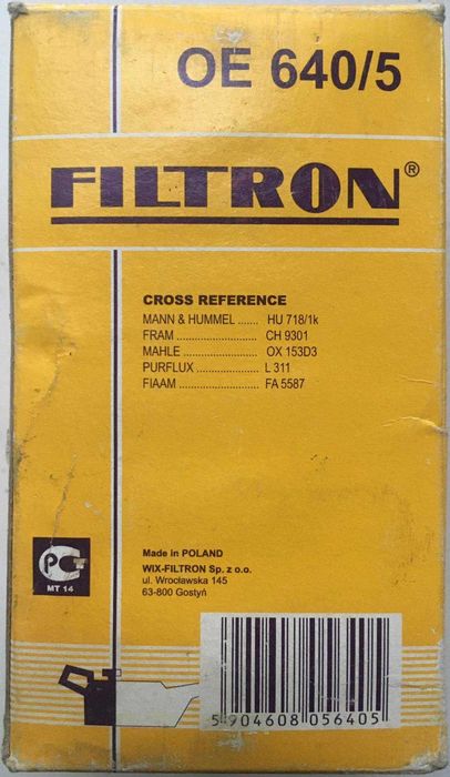Фільтр масляний OE 640/5