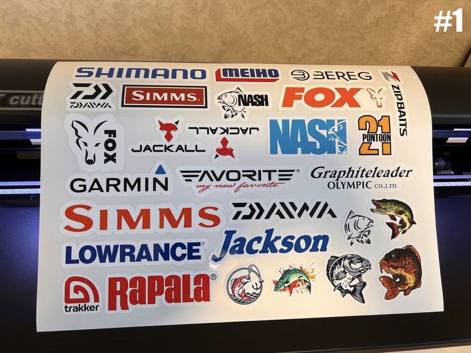 Рибальські стікери на авто, човен, ящик — A3 водостійкий вініл