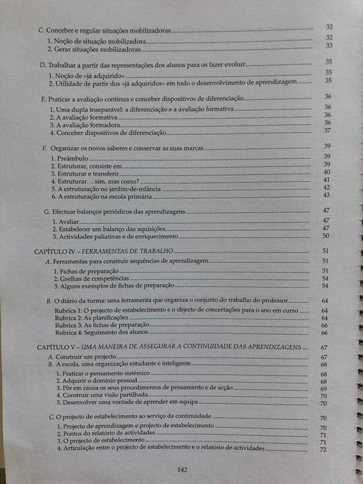Livro "Do Desenvolvimento das Competências ao Projecto de Estabelecimento" – Instituto Piaget