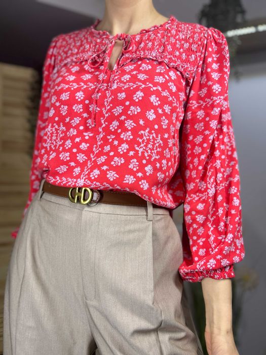 Wzorzysta wiskozowa bluzka Marks & Spencer – rozmiar 38