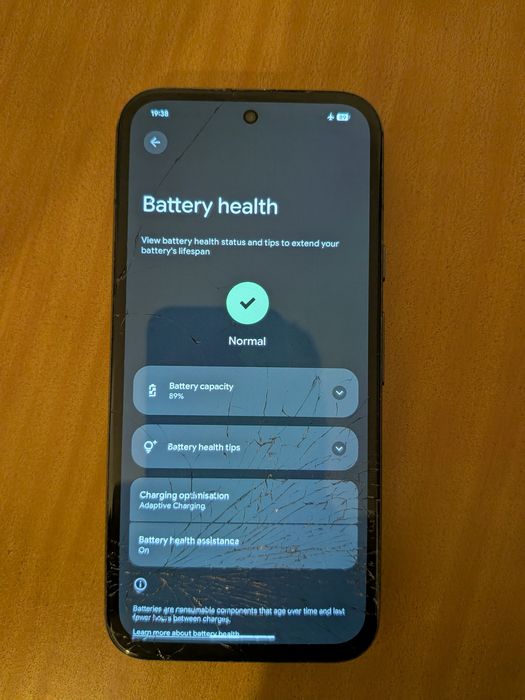 Google Pixel 8a 128 GB (Obsidiana) - ecrã partido, 100% funcional
