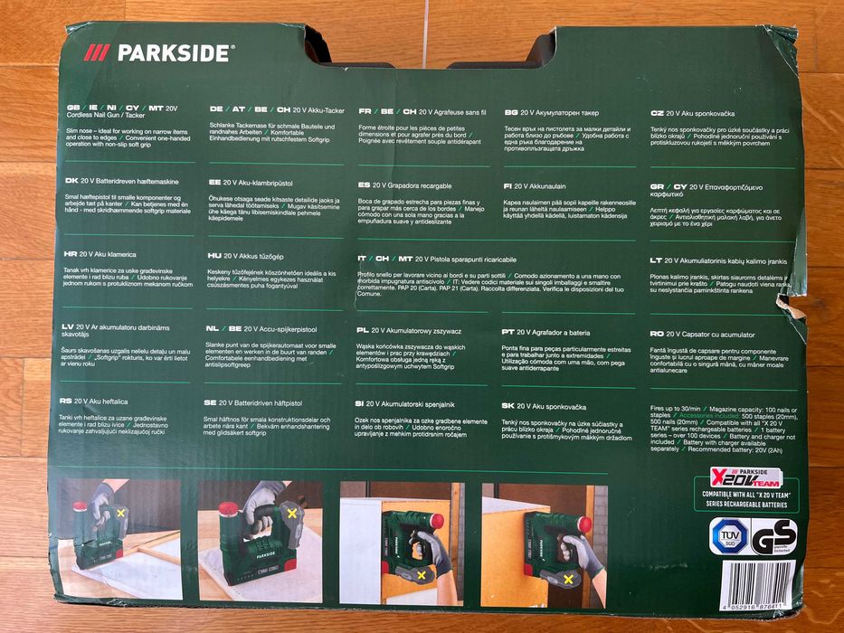 NOWY Zszywacz  akumulatorowy gwoździarka Parkside PAT 20V A1 model 2026r.