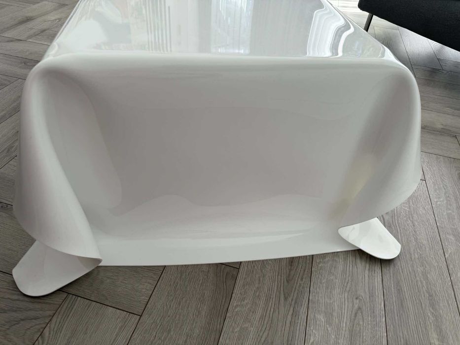 Stolik kawowy pleksiglas IPLEX Design włoski design / designerski biały stolik opadający obrus