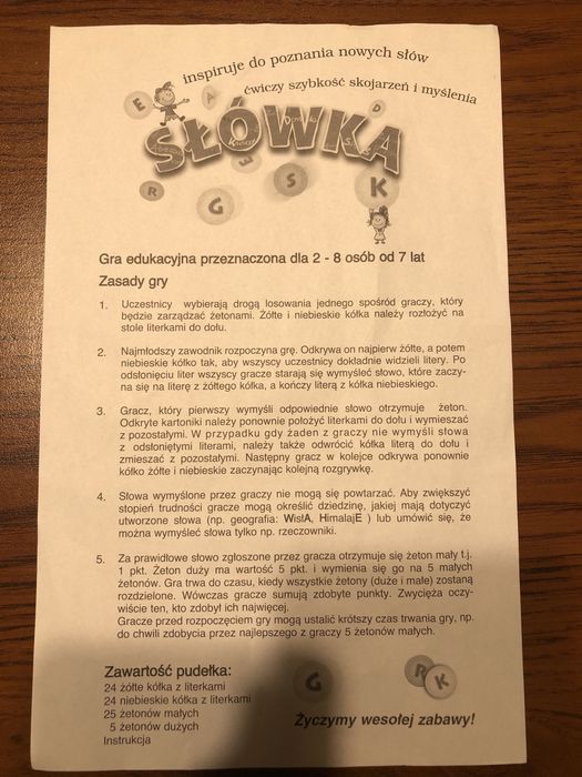 Gra edukacyjna słówka