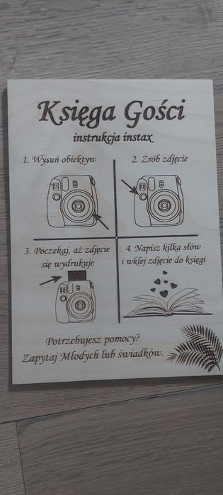 Księga Gości  - tablica drewniane do instax