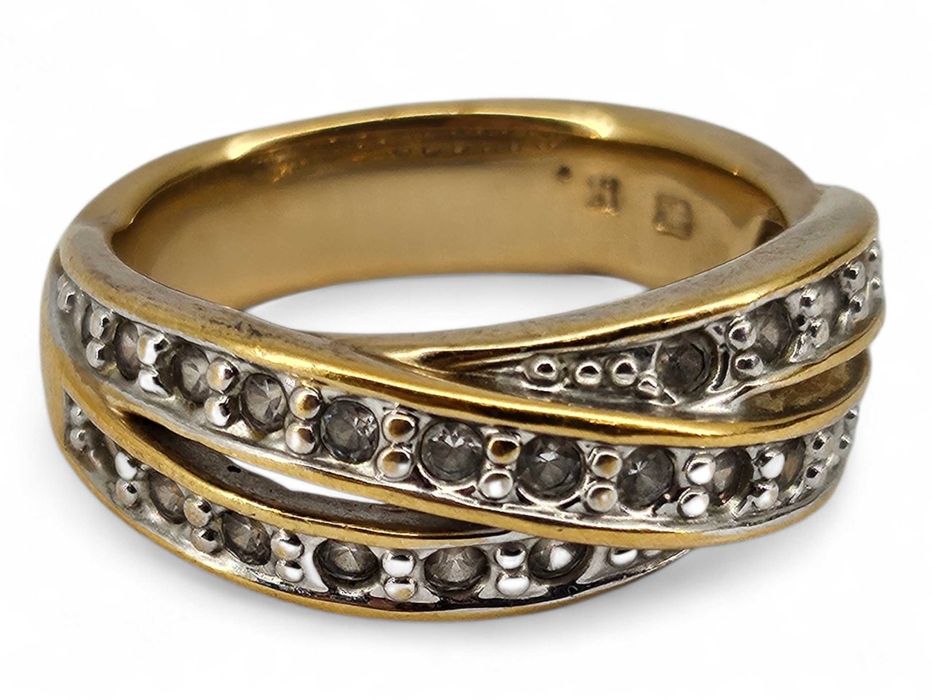 ZŁOTY PIERŚCIONEK bogato wysadzany cyrkoniami  6,72G 585