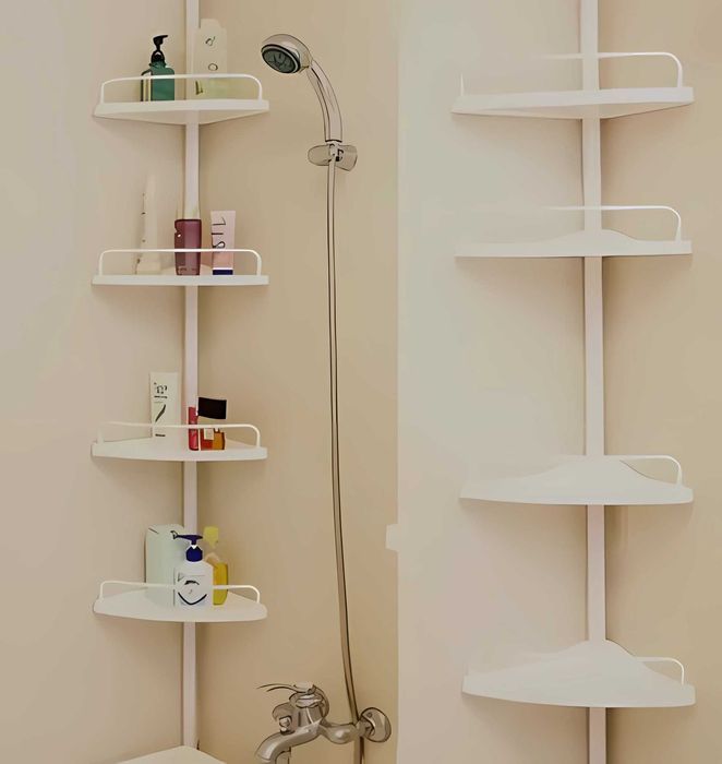 Телескопическая угловая полка для ванной комнаты multi corner shelf
