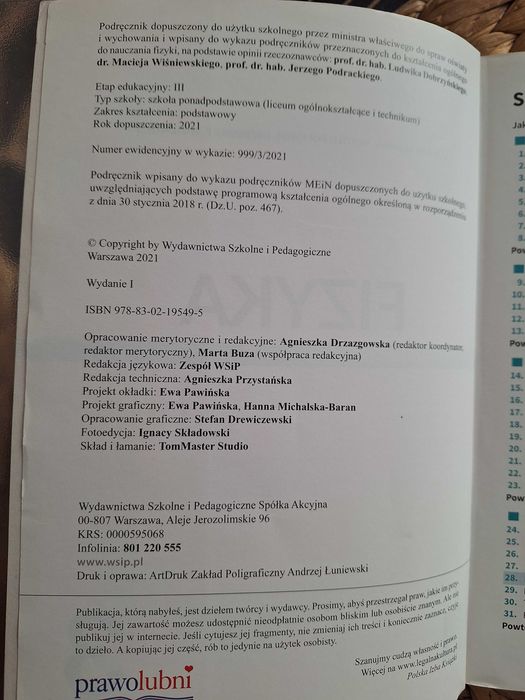 Fizyka 3 podręcznik liceum i technikum, zakres podstawowy WSIP (reforma 2019)