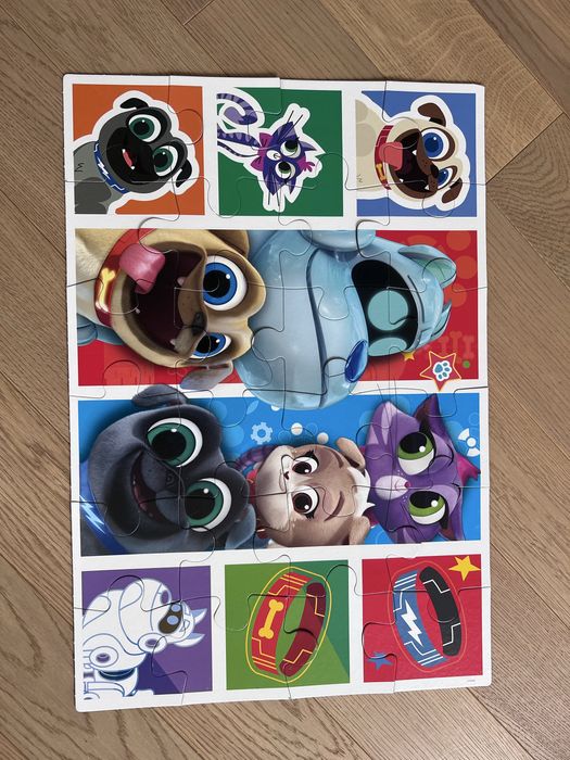 Komplet trzech puzzli dla 2-3 latka Psi Patrol Puppy Dog, Minnie Mouse