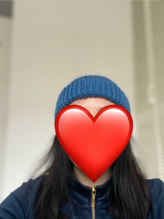 Granatowa dziergana handmade czapka