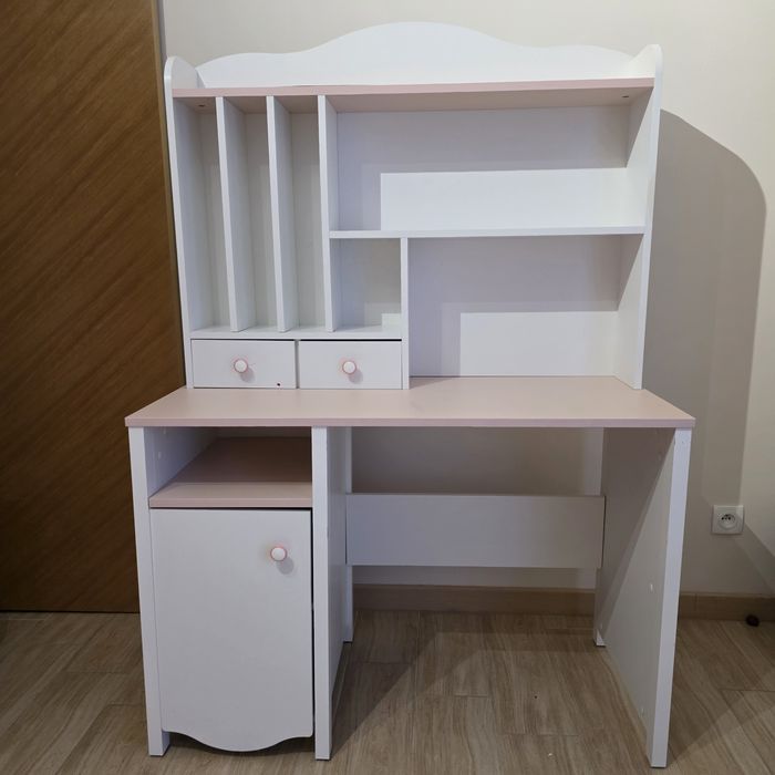 Biurko Simple White Cristal + Sekretarzyk ReStyle White Crystal Meblik