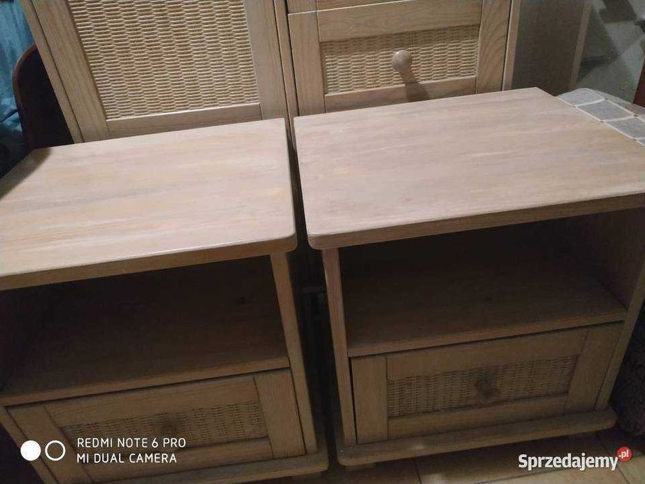 Komoda drewniana + dwie szafki