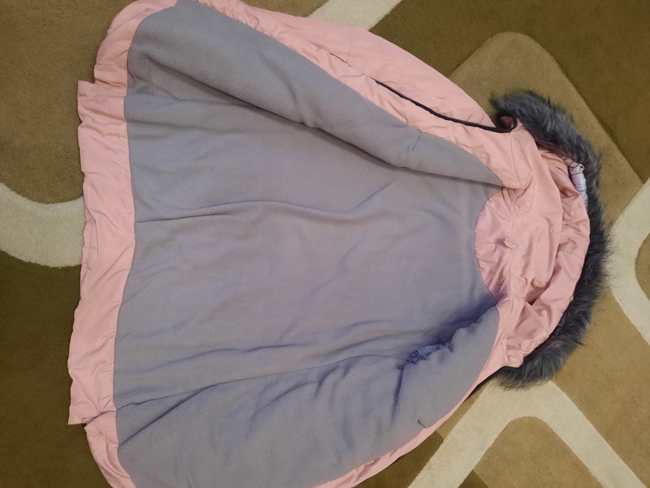 Пуховик, розовий, S-М
