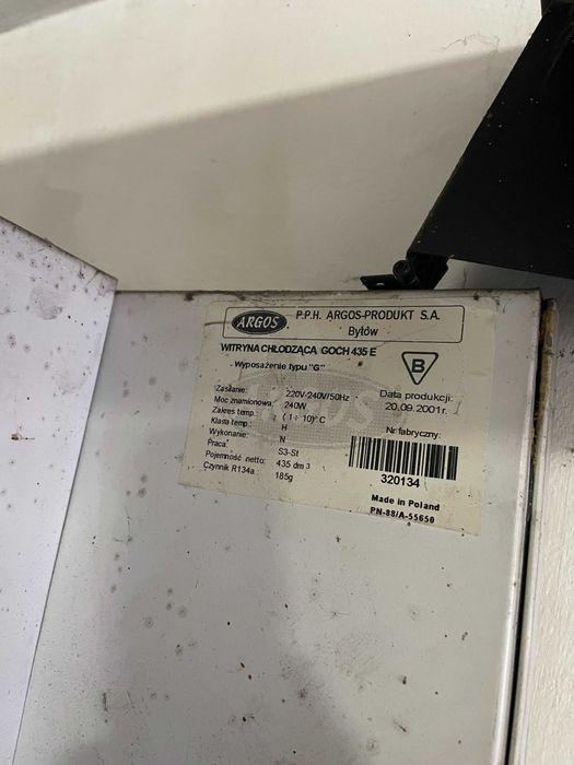 Witryna chłodnicza 60cmx199cm chłodnia, lada, lodówka. Argos Goch 435E