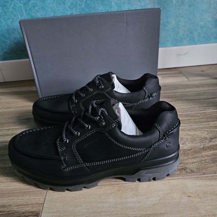 Ecco rugged  track czarne skórzane wodoodporne  46 30cm