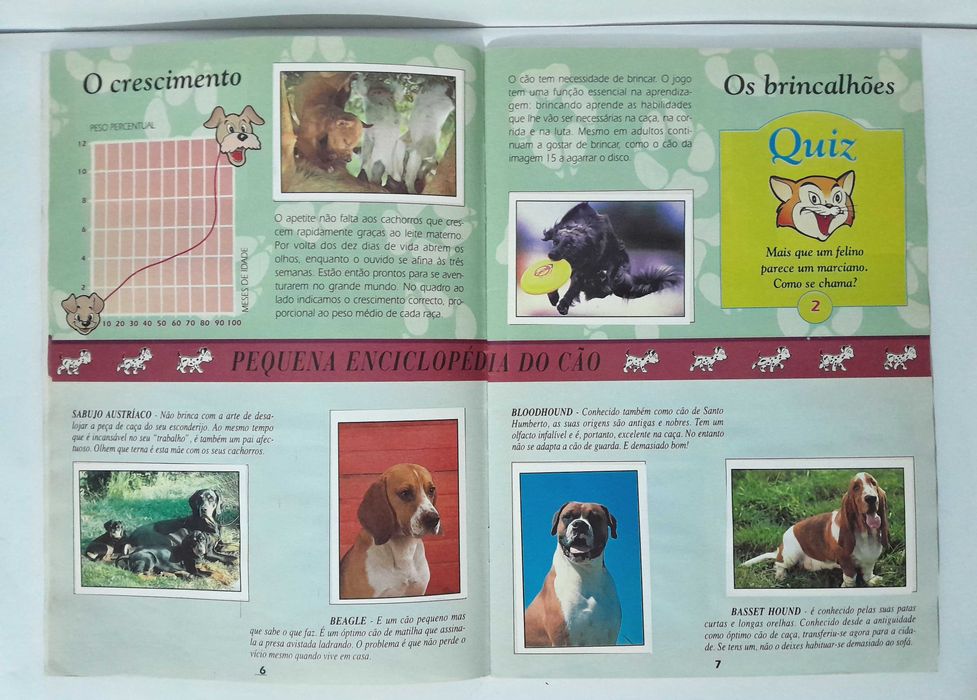 Caderneta de cromos "Cães & Gatos" de 1993 - Completa
