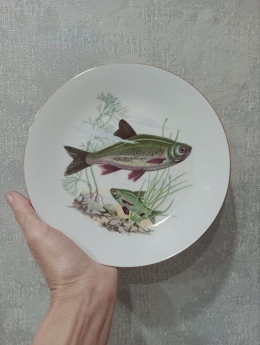 Тарелки Фарфор. ГДР KAHLA. "Рыбки"