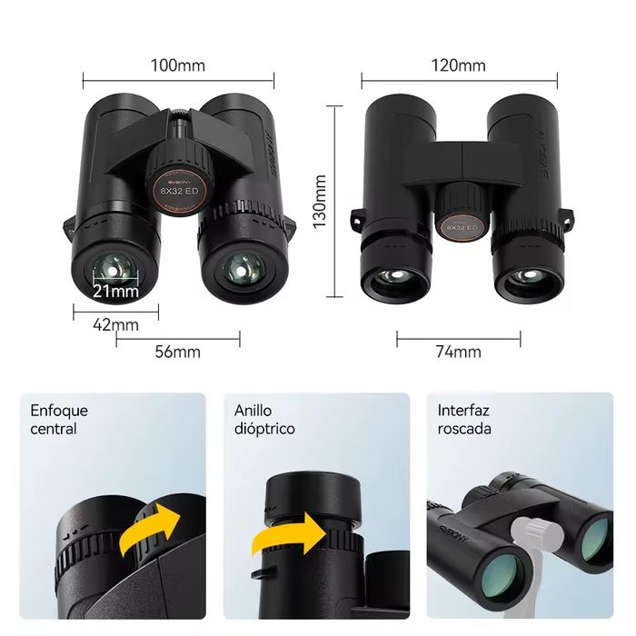 Бінокль Svbony SV202 Pro NEW 8x32  8X42 10x42 ED водонепроникний  IPX7