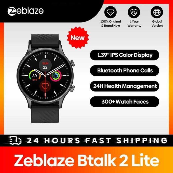 Smartwatch Zeblaze BTalk2 LITE rozmowy kroki tętno ciśnienie menu Pl.