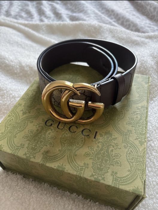 Pasek Gucci brązowy