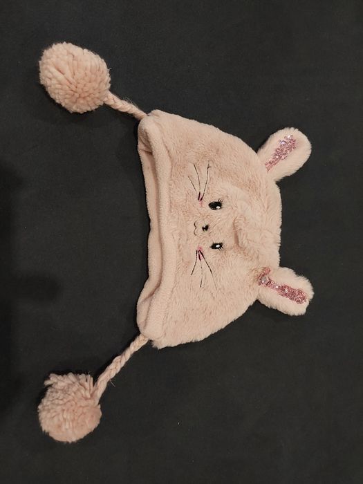 Różowa czapka zimowa dla dziewczynki rozmiar 52 okazja