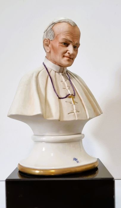 CAPODIMONTE®- popiersie Papieża Jana Pawła II - R.GUIDOLIN Vintage