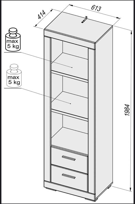 Szafa słupek komoda biurko Snow Forte